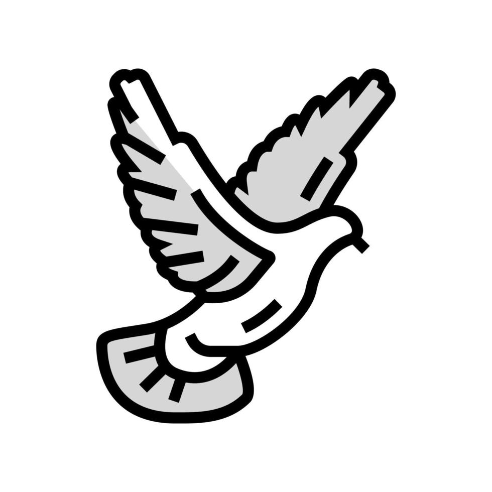 fliegende Taube Farbe Symbol Vektor Illustration