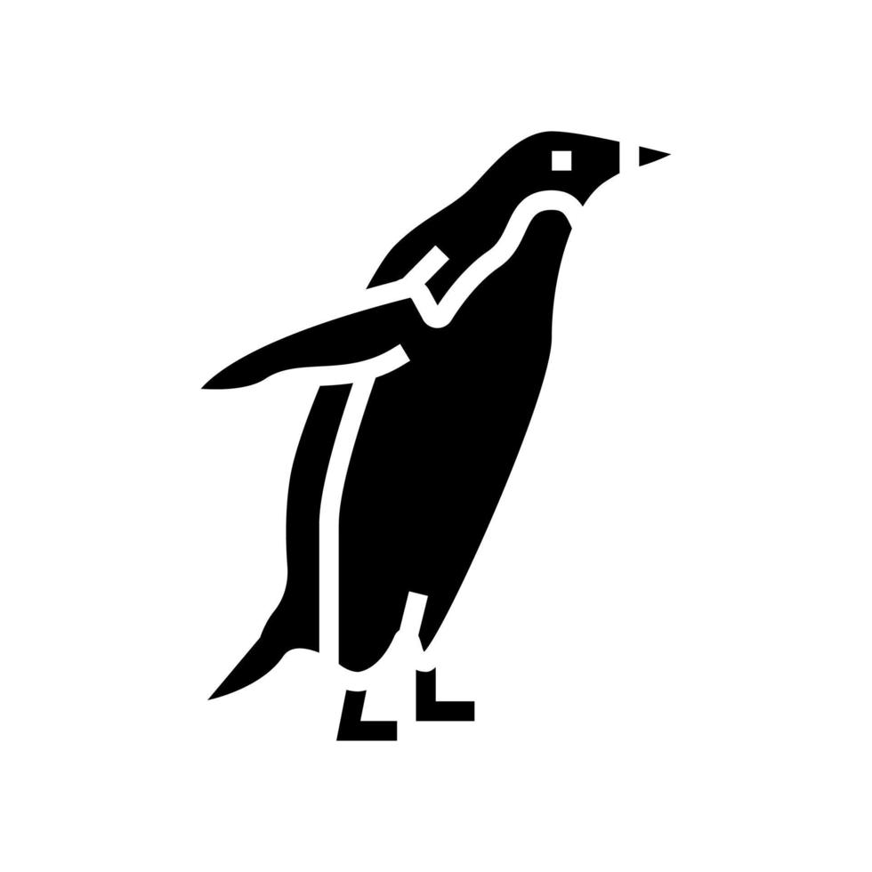 Pinguin-Vogel-Glyphen-Symbol-Vektor-Illustration vektor