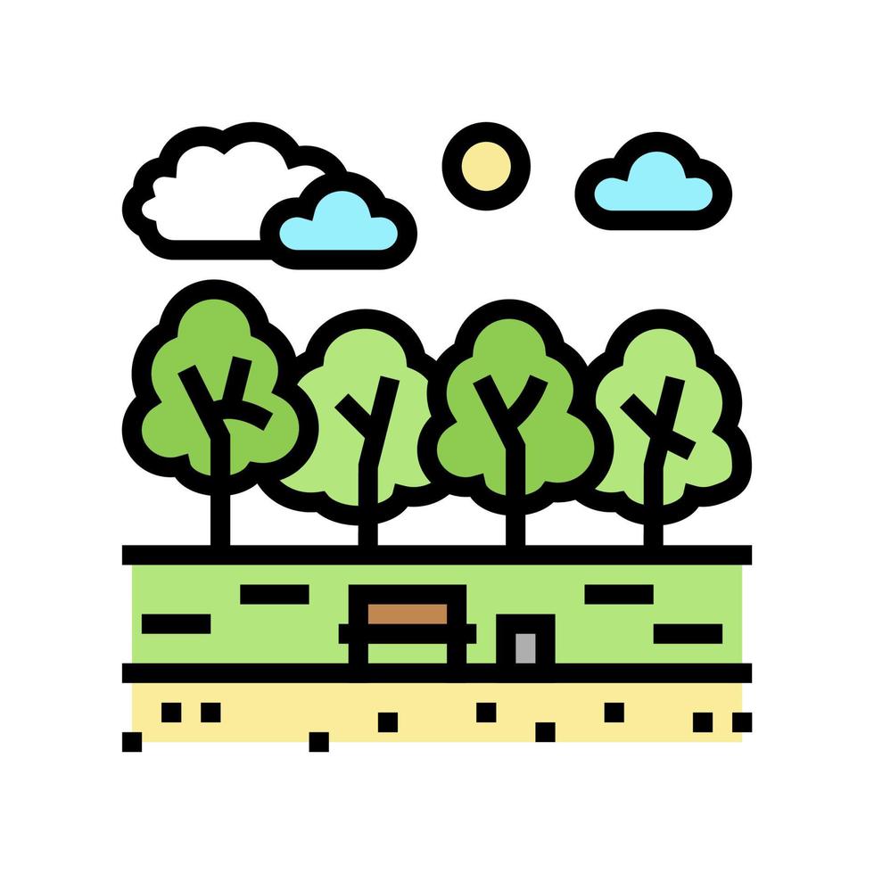 Spring Park Farbsymbol Vektor Illustration