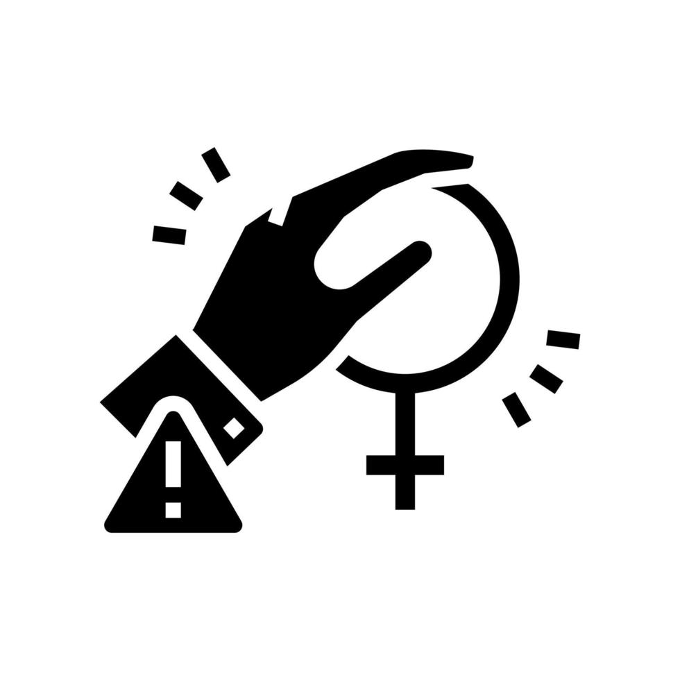 Belästigung weibliche Glyphen-Symbol-Vektor-Illustration vektor