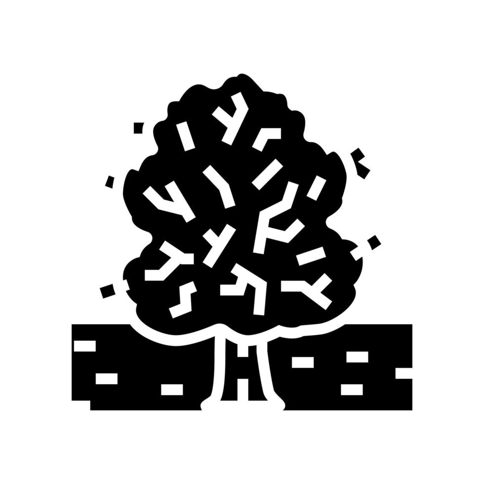 Parkbaum-Glyphen-Symbol-Vektor-Illustration vektor