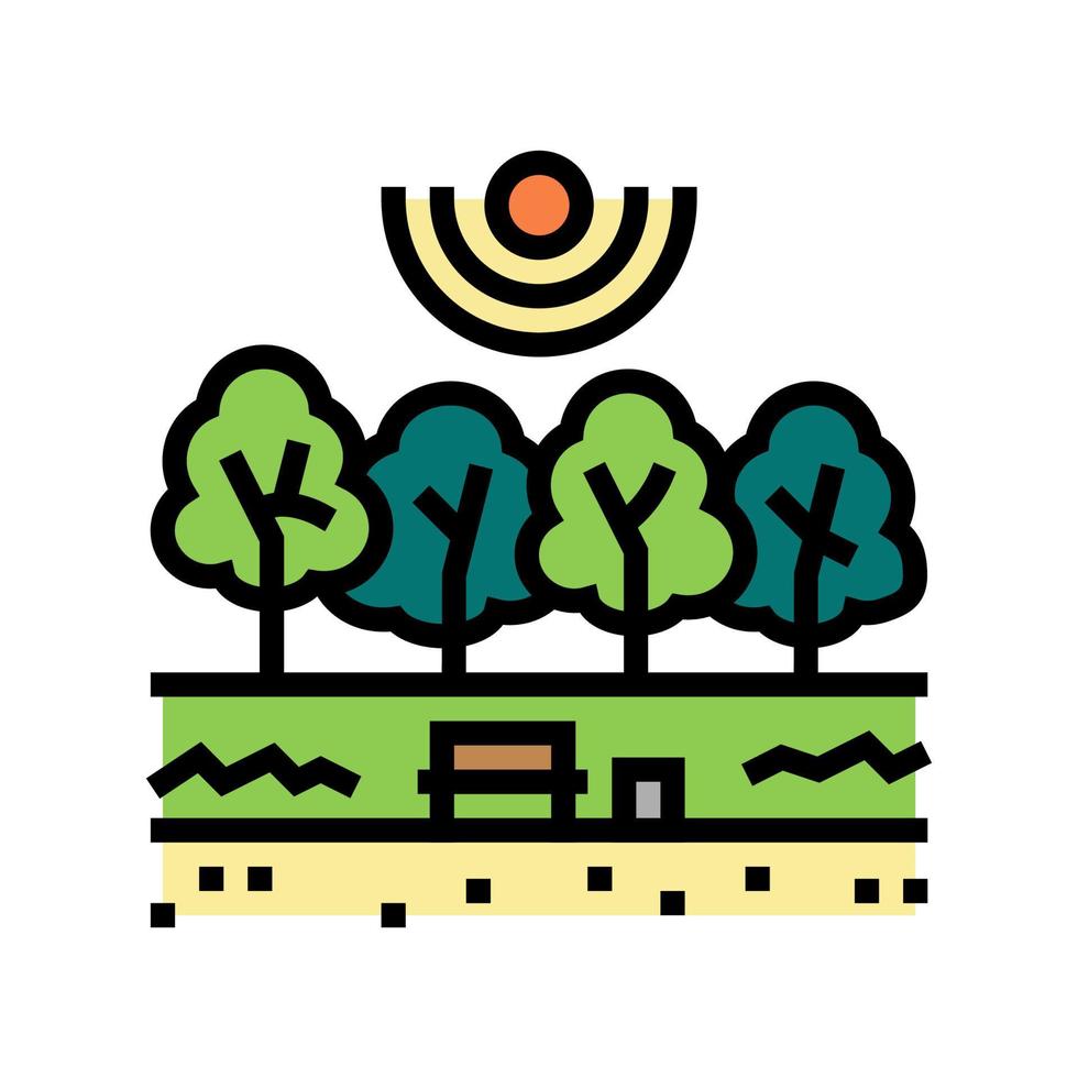 sommar park färg ikon vektor illustration