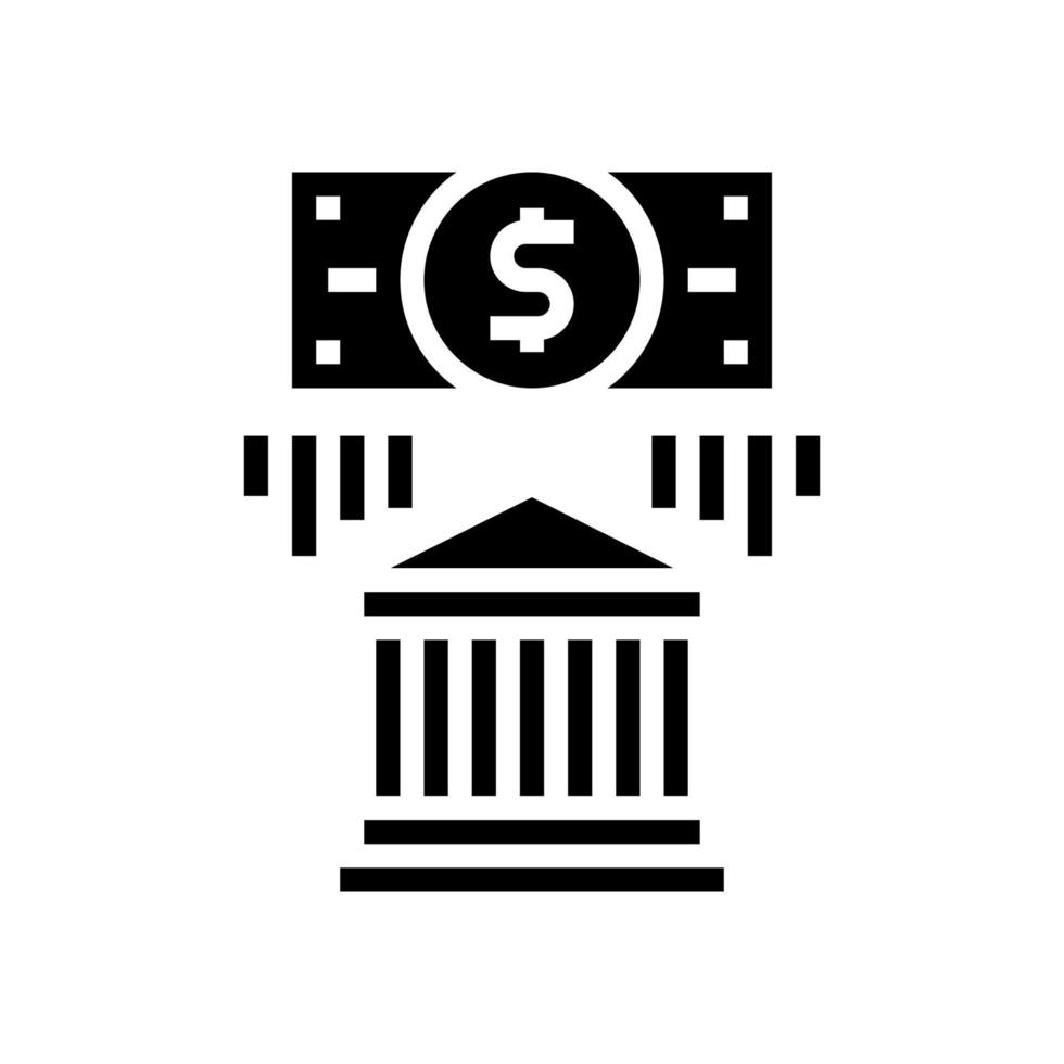Bank sicheres Geld Glyphen-Symbol Vektor isolierte Illustration