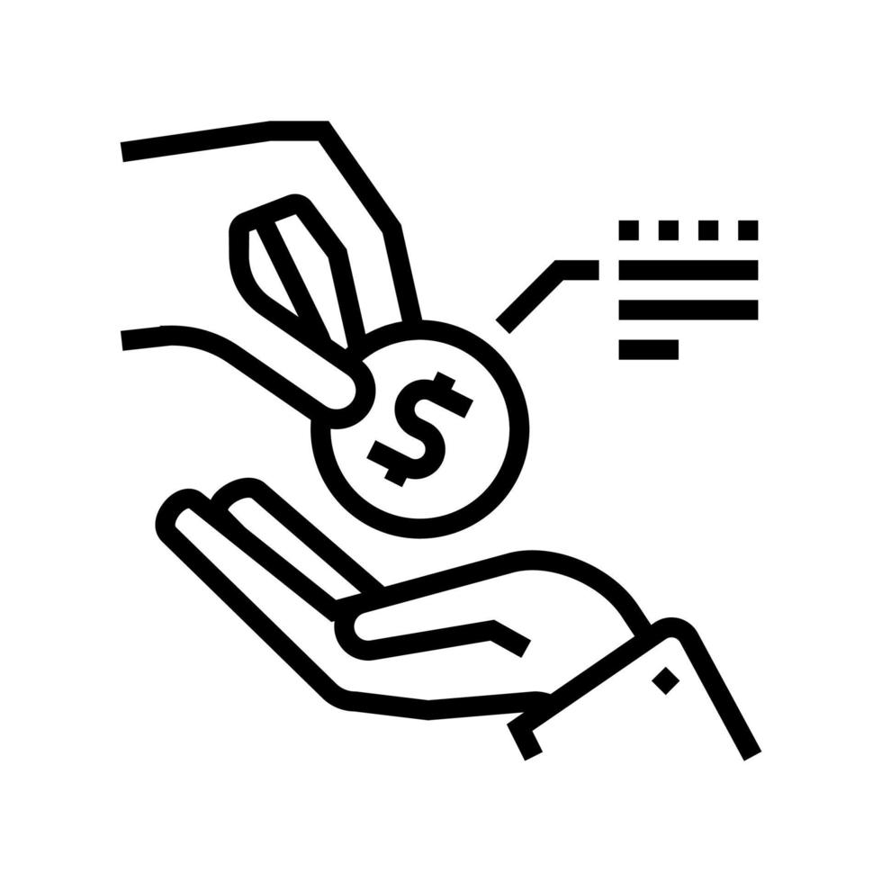 Geld leihen Linie Symbol Vektor isoliert Illustration