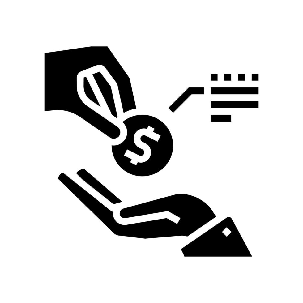 Geld verleihen Glyphen-Symbol Vektor isolierte Illustration
