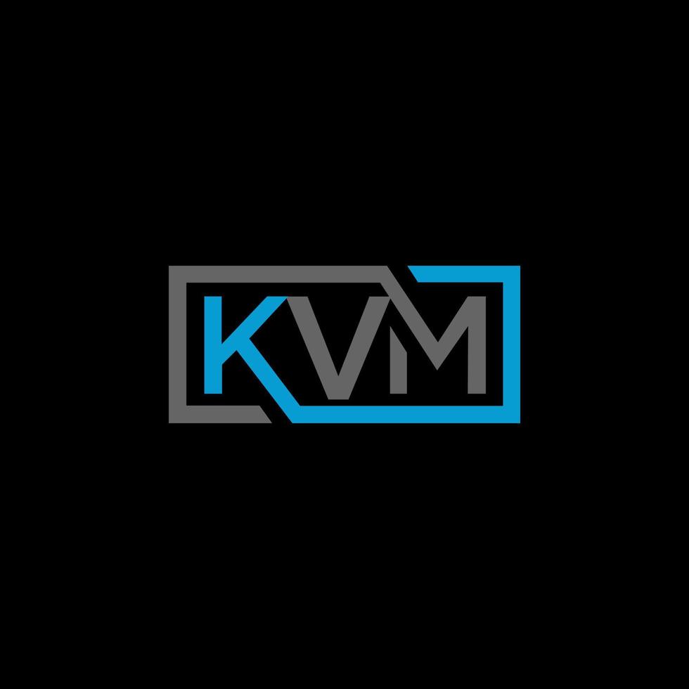 kvm brev logotyp design på svart bakgrund. kvm kreativa initialer bokstavslogotyp koncept. kvm bokstavsdesign. vektor