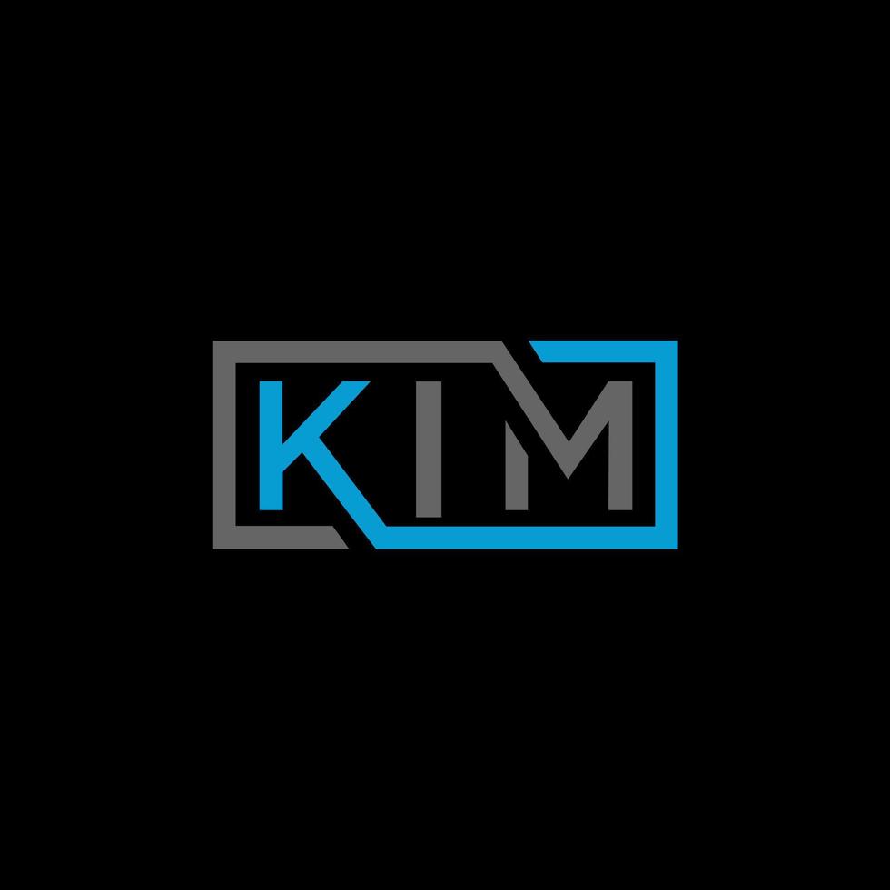 Kim-Brief-Logo-Design auf schwarzem Hintergrund. Kim kreative Initialen schreiben Logo-Konzept. Kim-Brief-Design. vektor