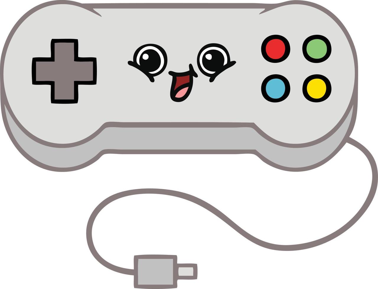 niedlicher Cartoon-Gamecontroller vektor