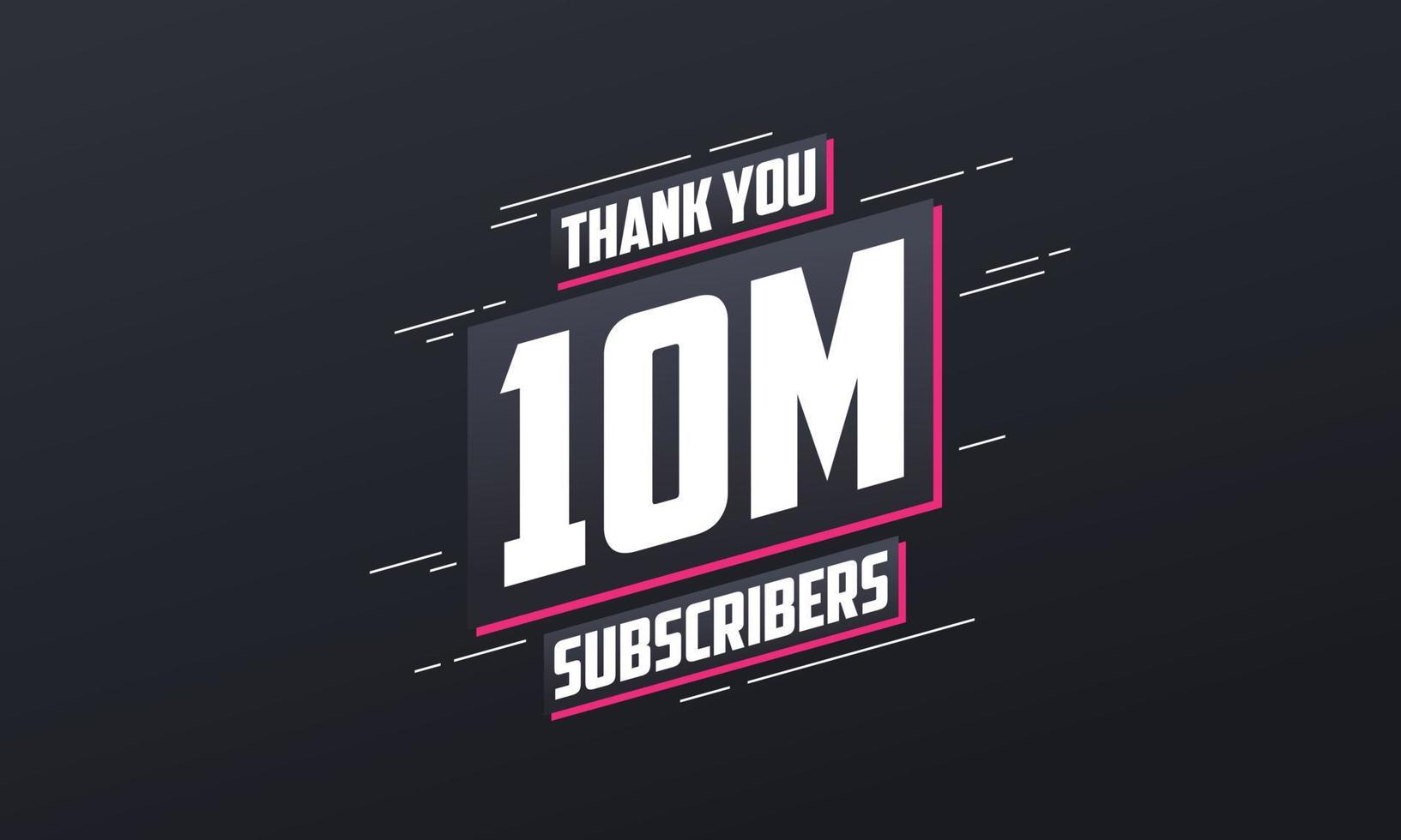 danke 10000000 Abonnenten 10 Millionen Abonnenten feiern. vektor