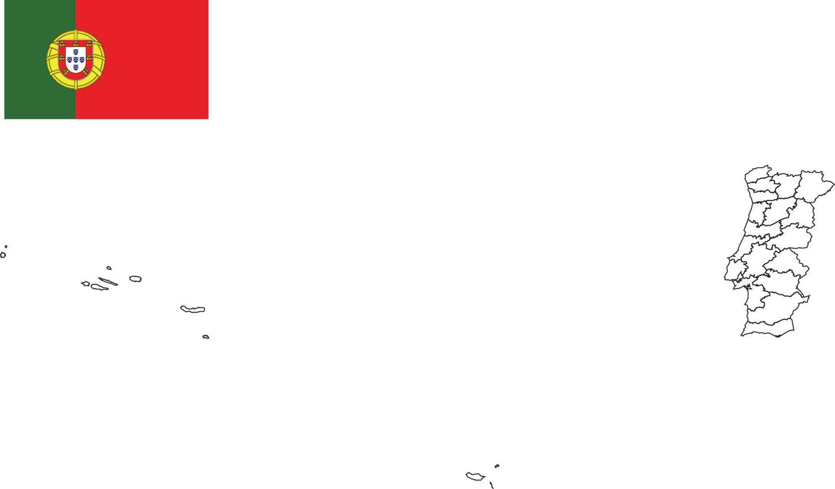 karta och flagga för Portugal vektor
