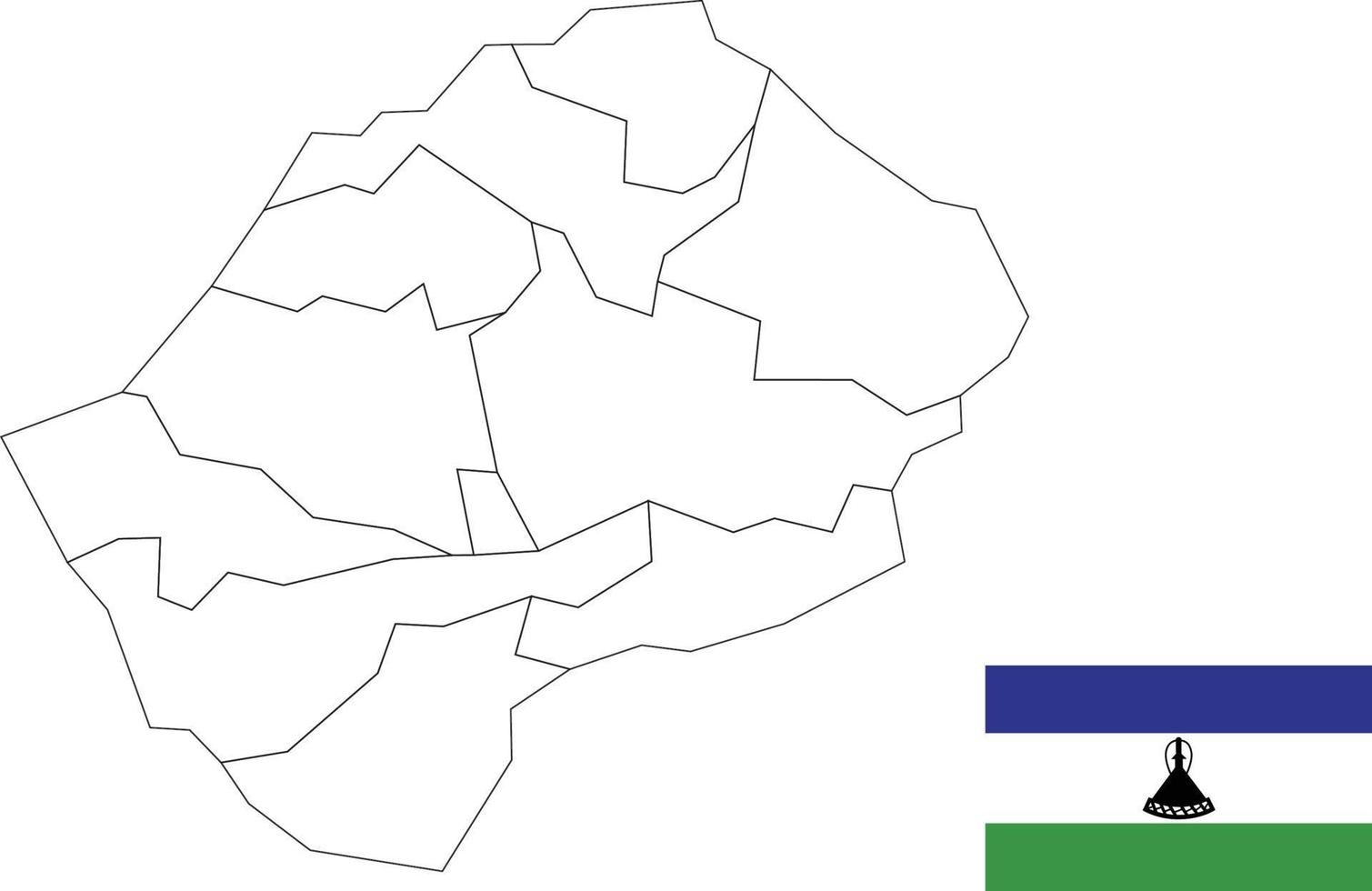 Karte und Flagge von Lesotho vektor