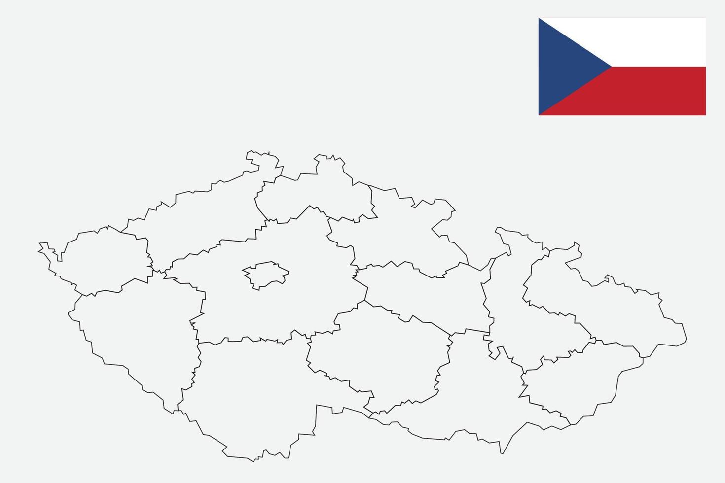 karta och tjeckiska flaggan vektor