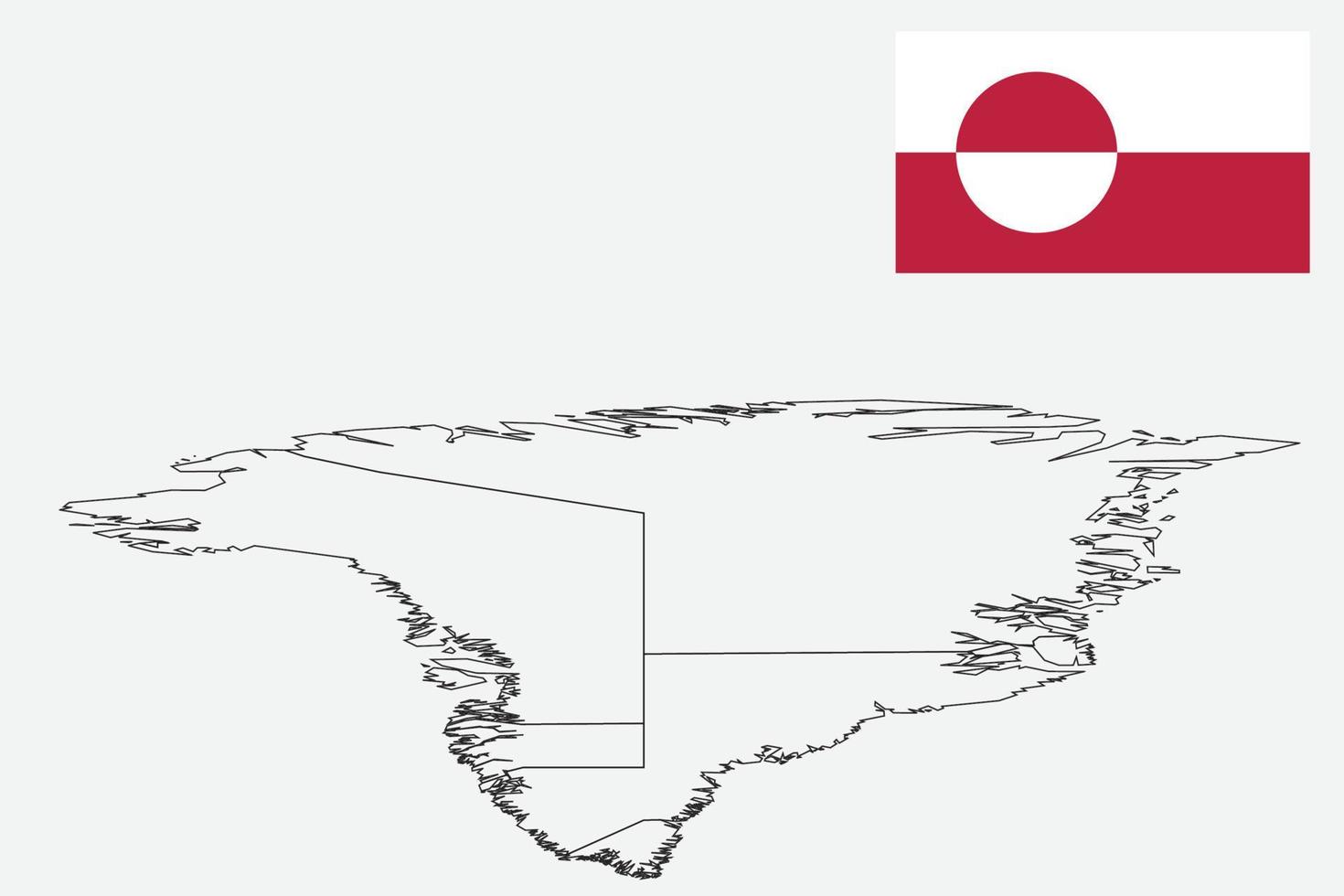 Karte und Flagge von Grönland vektor
