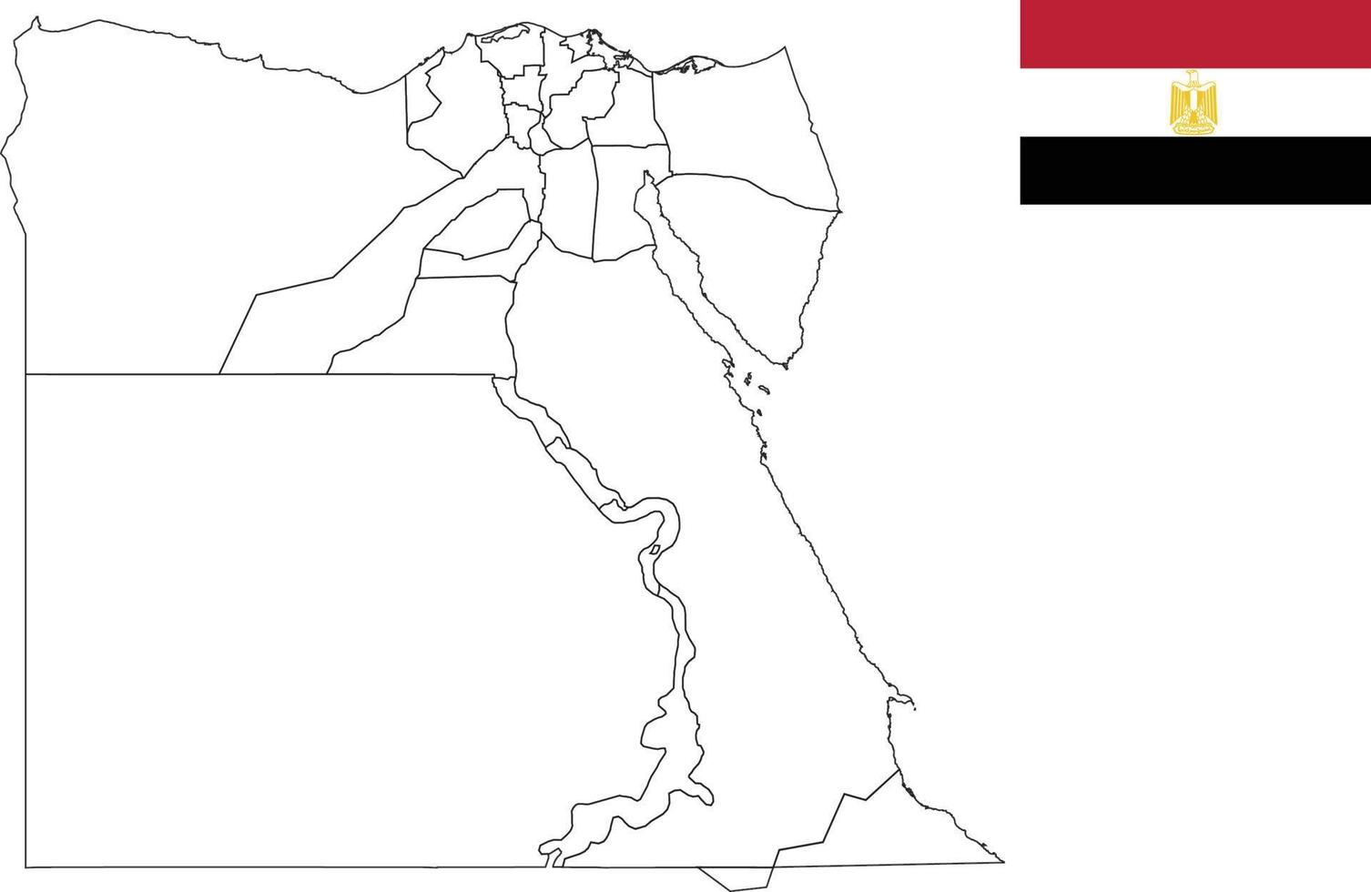 Karte und Flagge von Ägypten vektor
