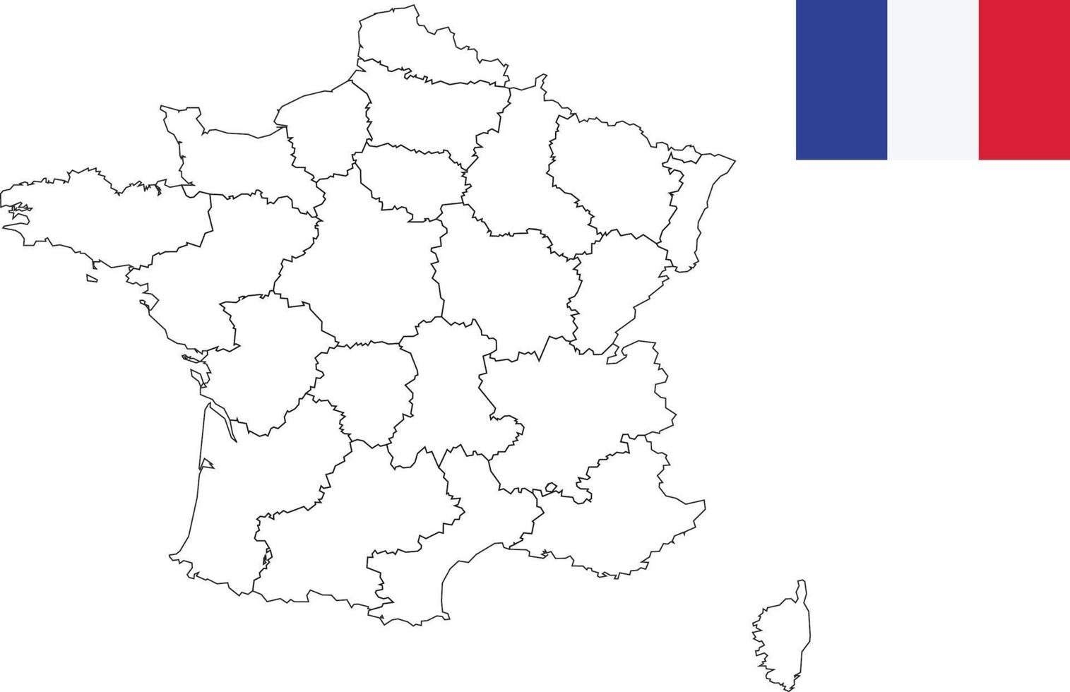 Karte und Flagge von Frankreich vektor