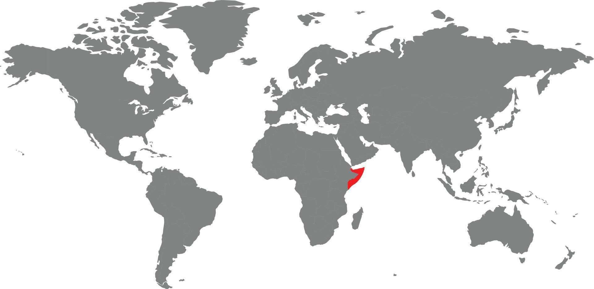 somaliakarta på världskartan vektor