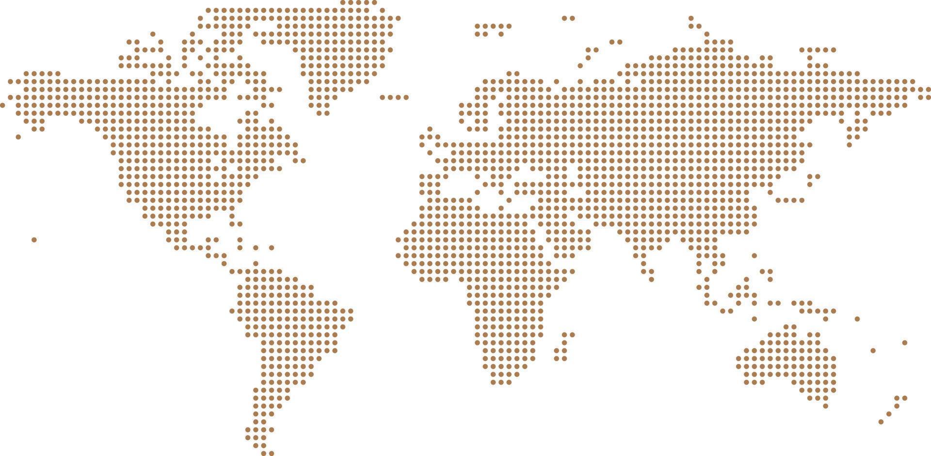 bruna prickar världskarta vektor