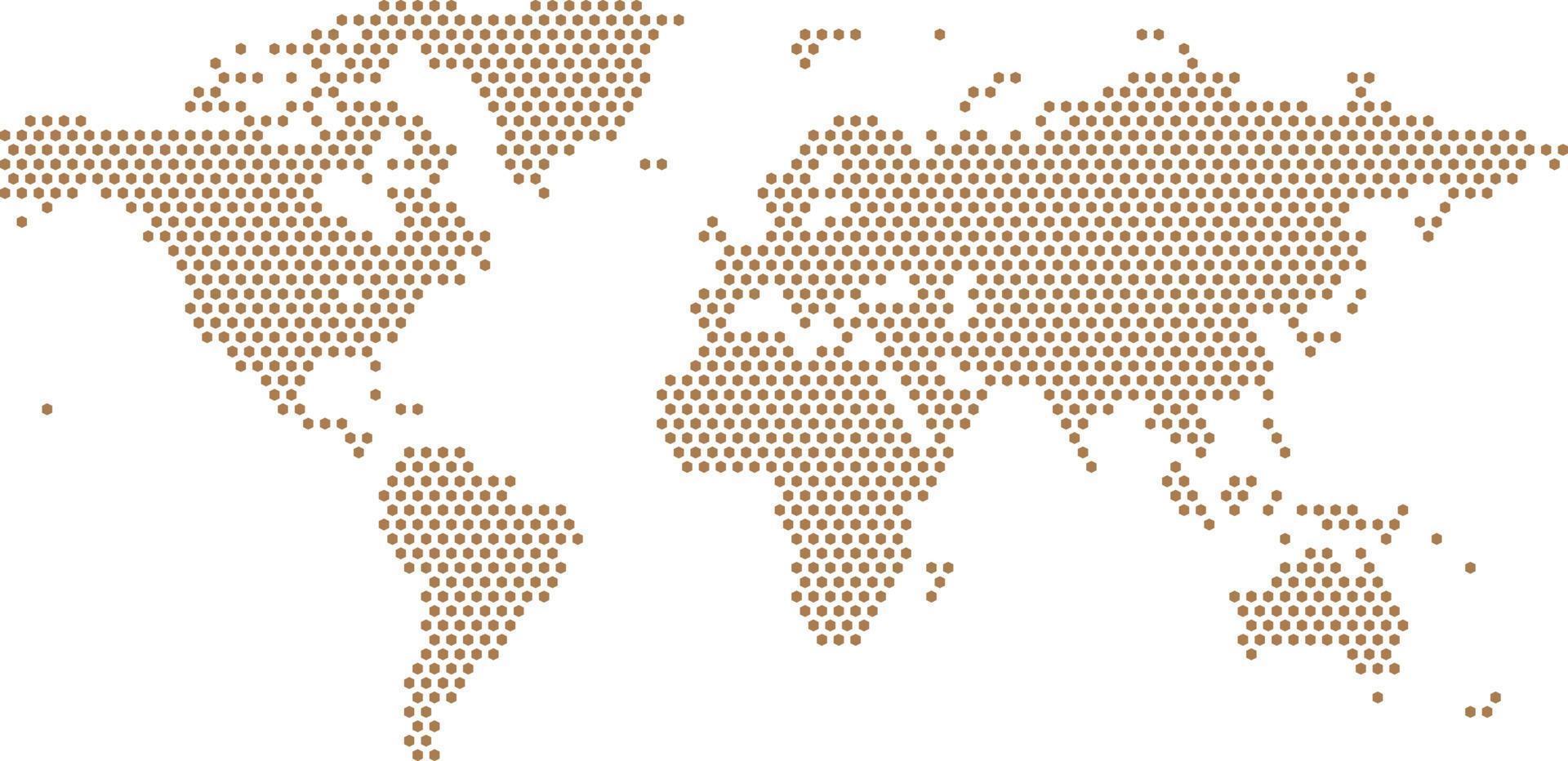 Braun, Polygon, Welt, Karte vektor