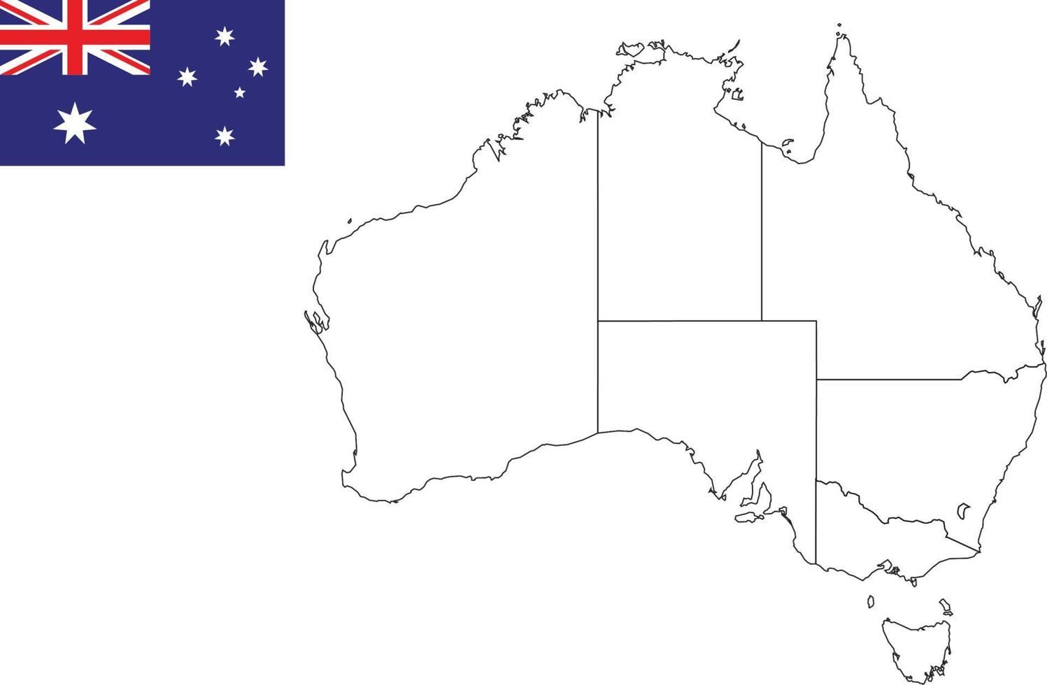 karta och flagga för australien vektor