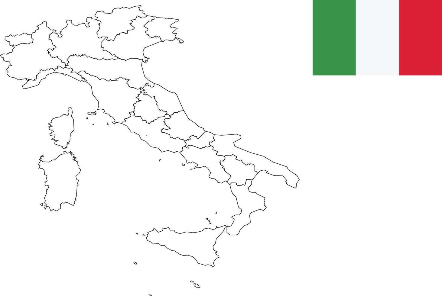 Karte und Flagge von Italien vektor