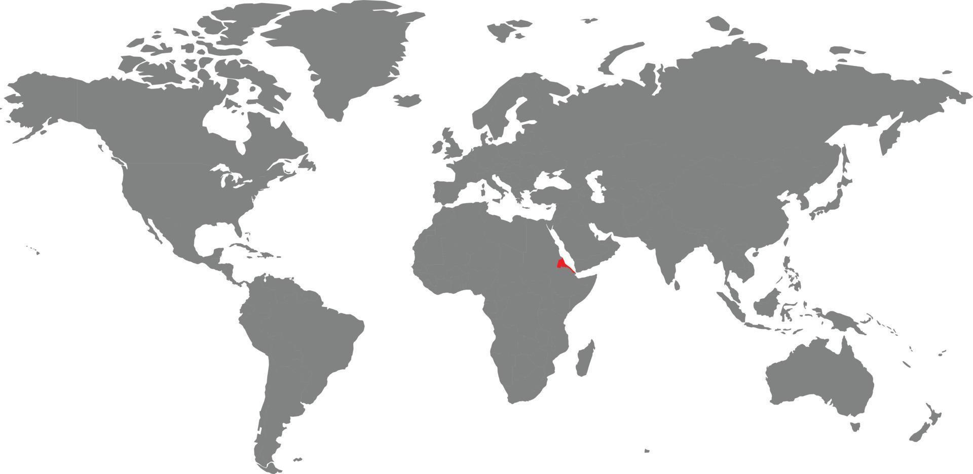 Eritrea-Karte auf der Weltkarte vektor