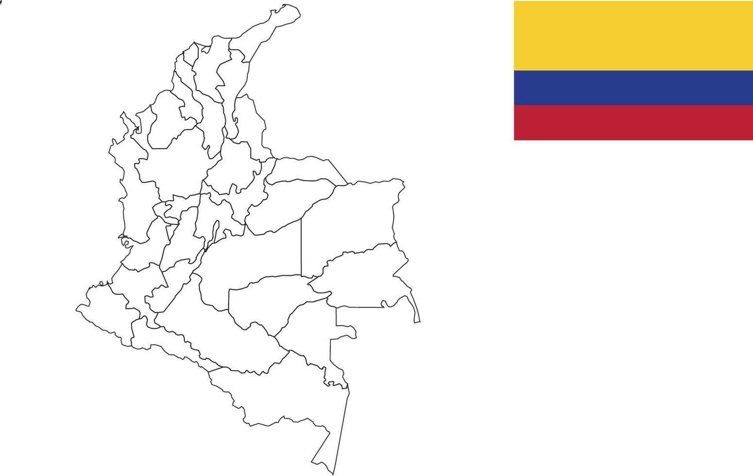 karta och colombias flagga vektor
