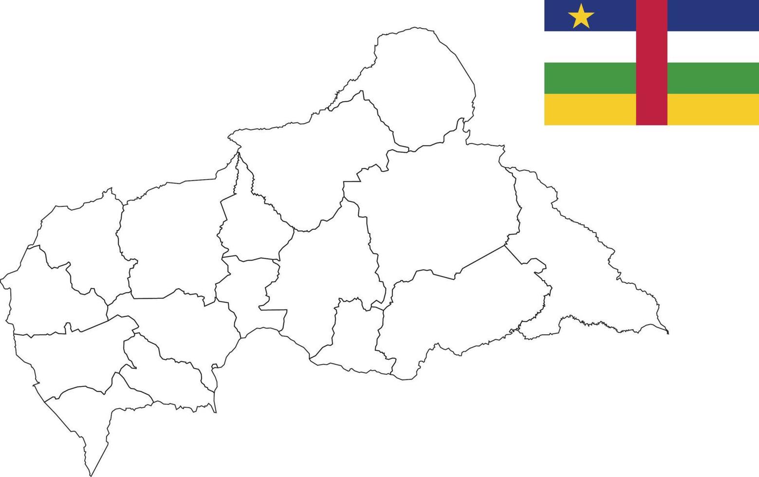Karte und Flagge der Zentralafrikanischen Republik vektor