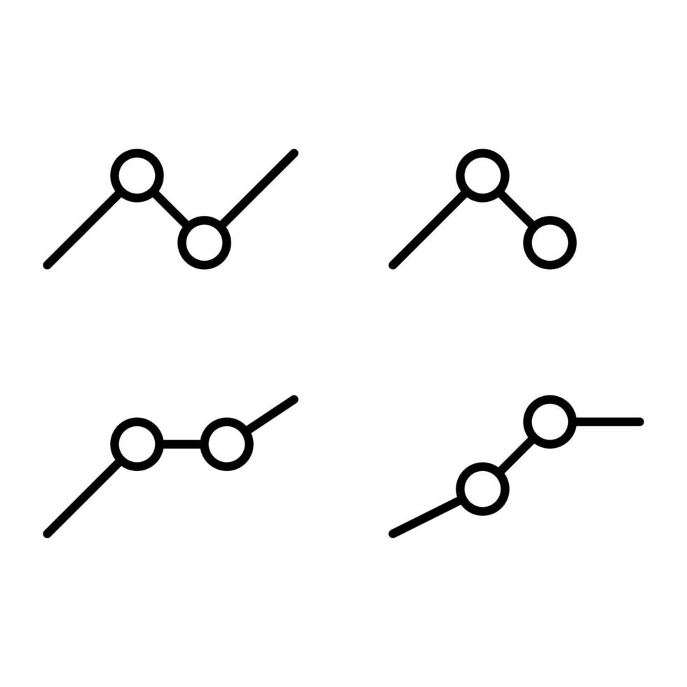 ikonuppsättning linjediagram med cirkel. kan användas för logotypanvändning. platt vektorikon för alla ändamål vektor