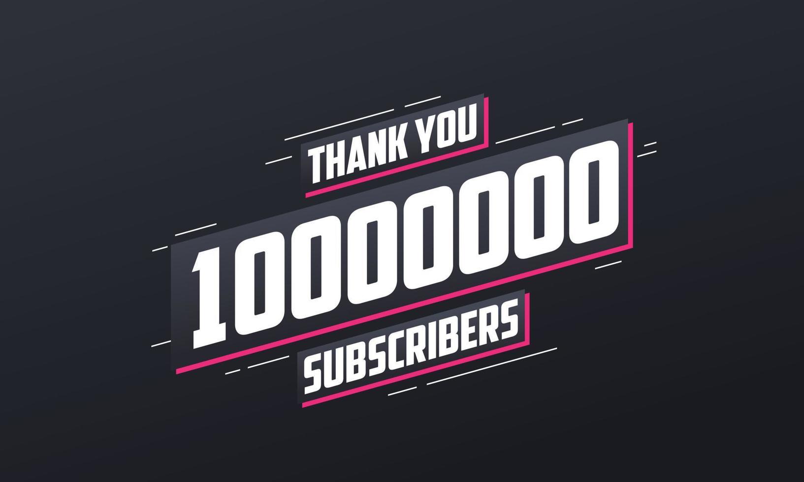 danke 10000000 Abonnenten 10 Millionen Abonnenten feiern. vektor