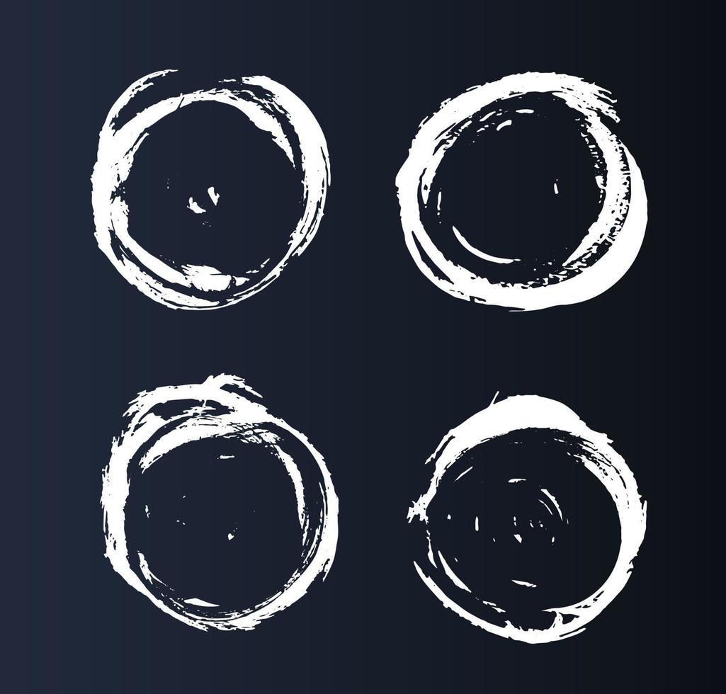 Grunge Kreisrahmen auf schwarzem Hintergrund. vektor