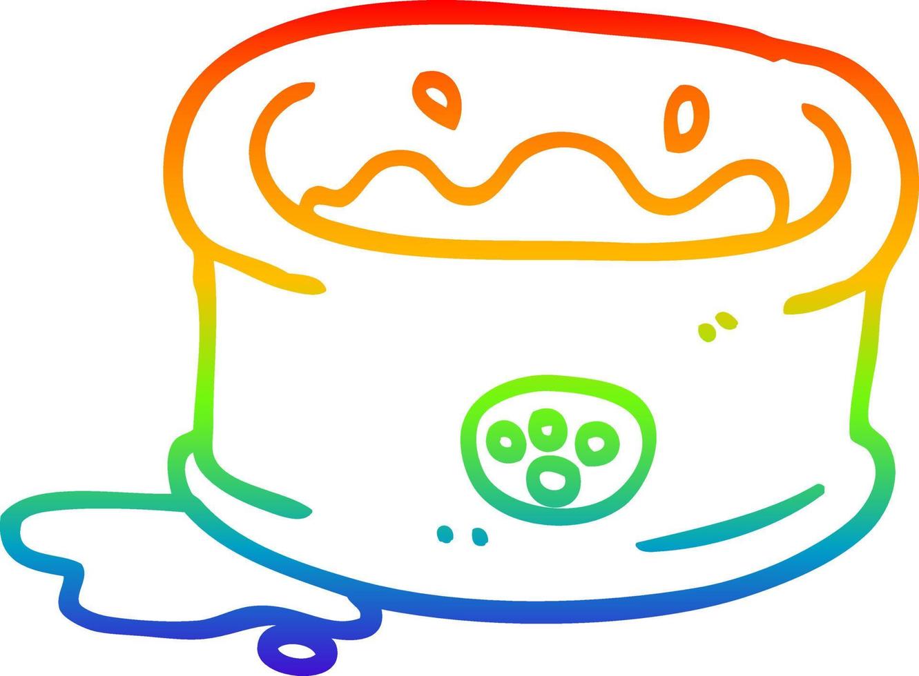 Regenbogen-Gradientenlinie Zeichnung Cartoon Pet Bowl vektor