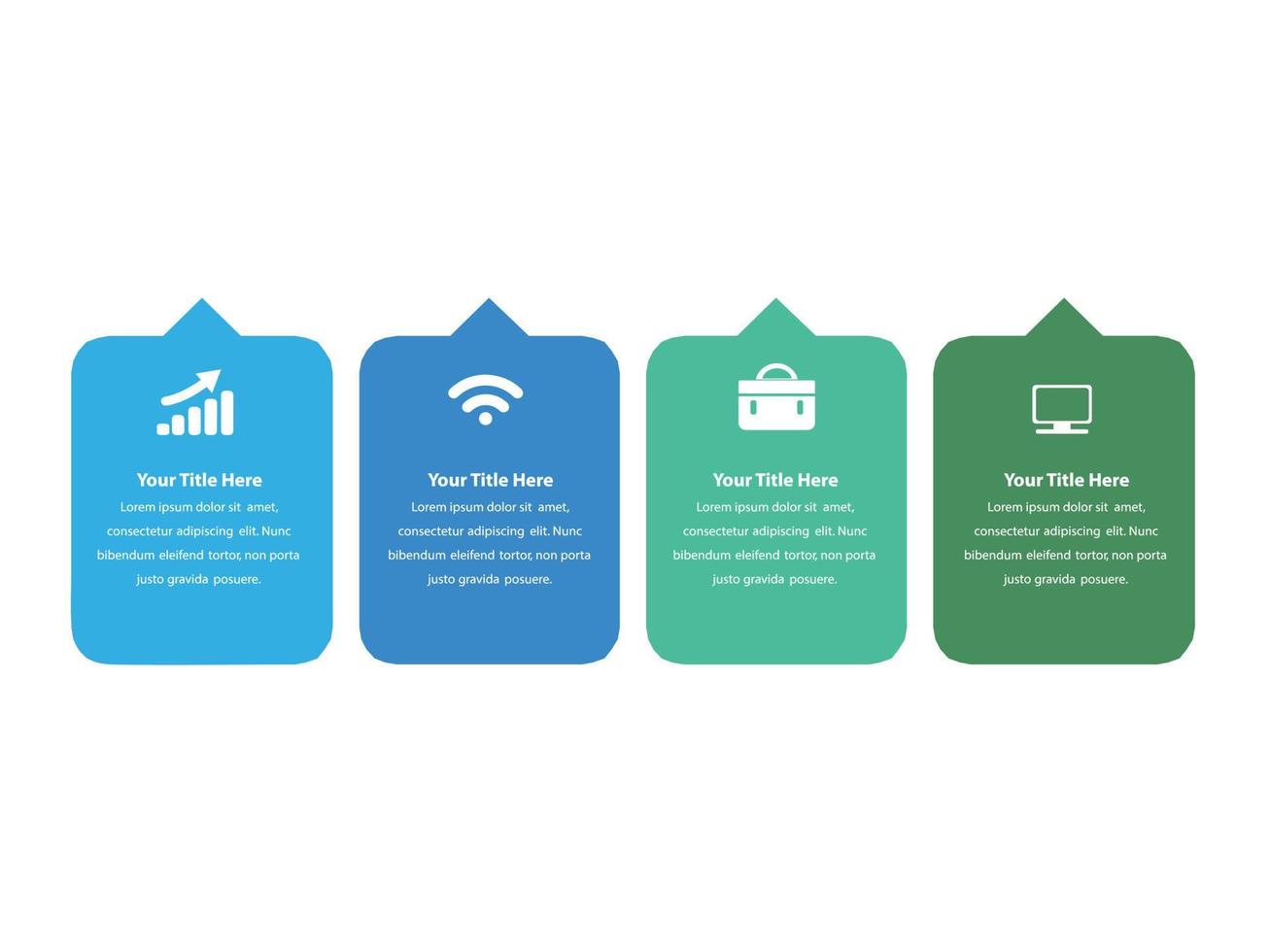 Infografik-Designvorlage für Vektorgrafiken mit Symbolen und 4 Optionen oder Schritten. kann für Prozess, Präsentationen, Layout, Banner, Infografik verwendet werden. vektor