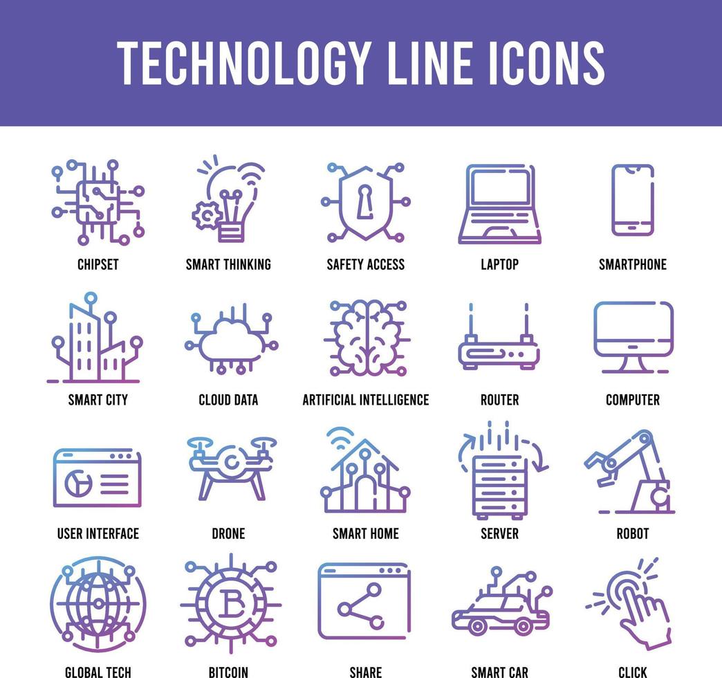 Symbole für Technologiegradienten vektor