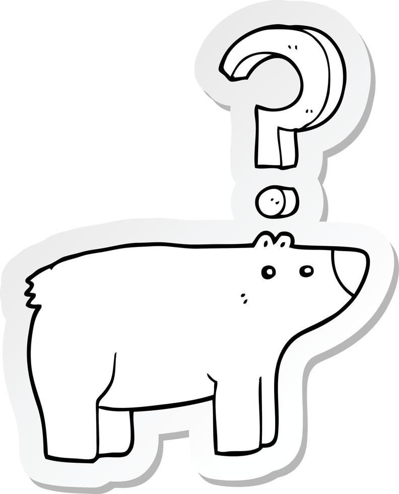 klistermärke av en tecknad förvirrad björn vektor