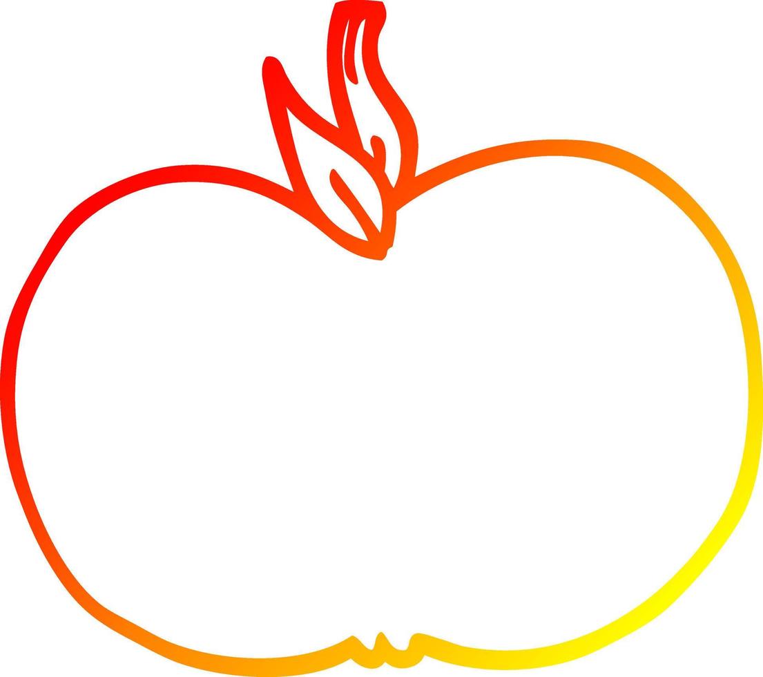 warme Gradientenlinie Zeichnung Cartoon saftiger Apfel vektor
