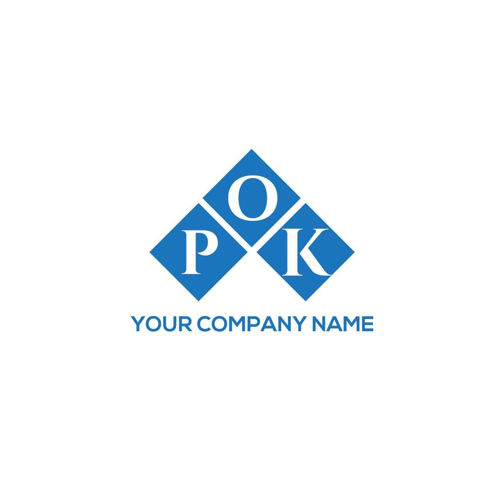 pok kreative Initialen schreiben Logo-Konzept. pok brief design.pok buchstabe logo design auf weißem hintergrund. pok kreative Initialen schreiben Logo-Konzept. Pok-Buchstaben-Design. vektor