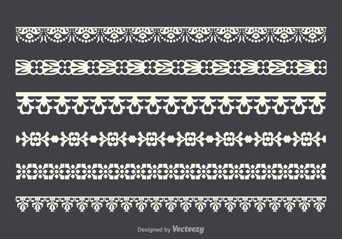 Free vector lace trim set