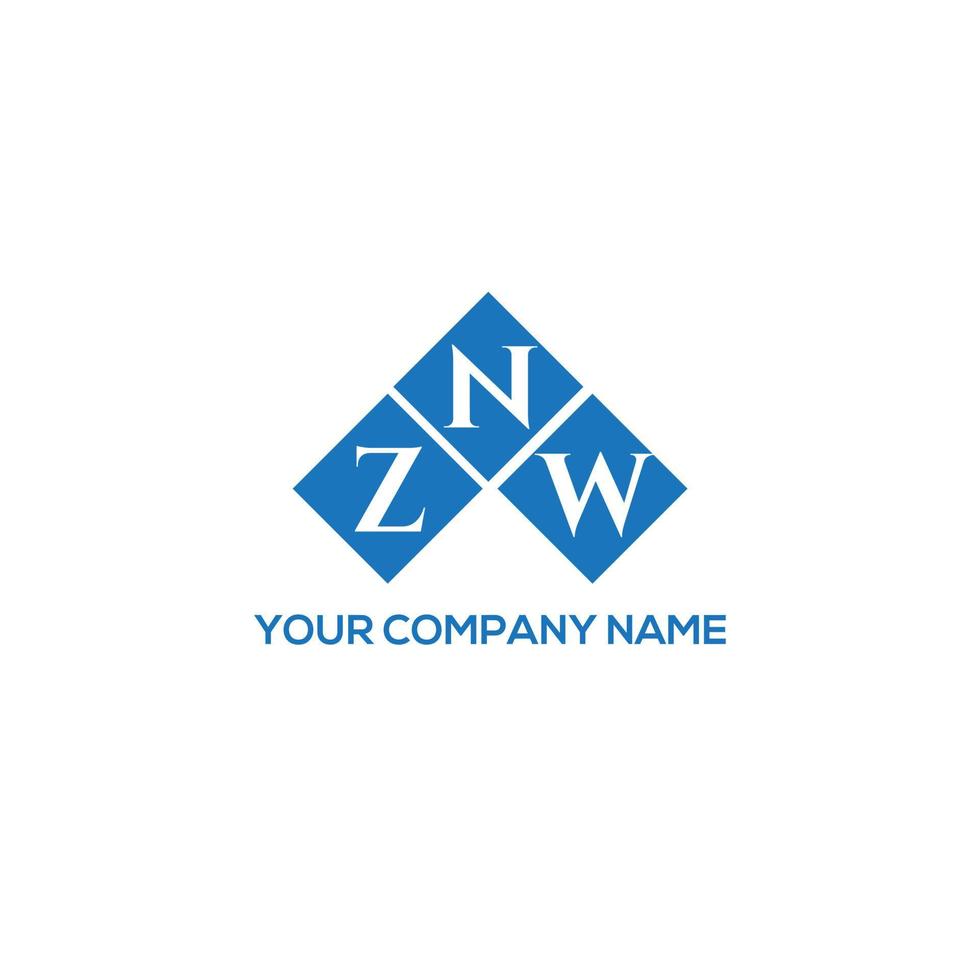 znw brev logotyp design på vit bakgrund. znw kreativa initialer brev logotyp koncept. znw bokstavsdesign. vektor