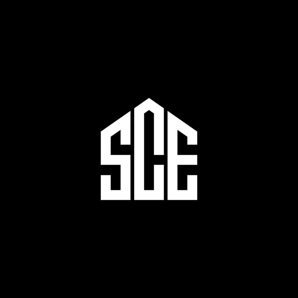 Sce-Brief-Logo-Design auf schwarzem Hintergrund. sce kreative Initialen schreiben Logo-Konzept. sce Briefgestaltung. vektor
