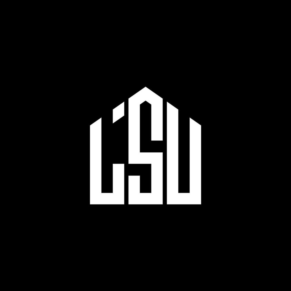 lsu-Buchstaben-Design.lsu-Brief-Logo-Design auf schwarzem Hintergrund. lsu kreatives Initialen-Buchstaben-Logo-Konzept. lsu-Buchstaben-Design.lsu-Brief-Logo-Design auf schwarzem Hintergrund. l vektor