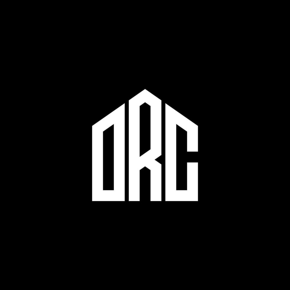Orc-Brief-Logo-Design auf schwarzem Hintergrund. Orc kreative Initialen schreiben Logo-Konzept. Ork-Buchstaben-Design. vektor