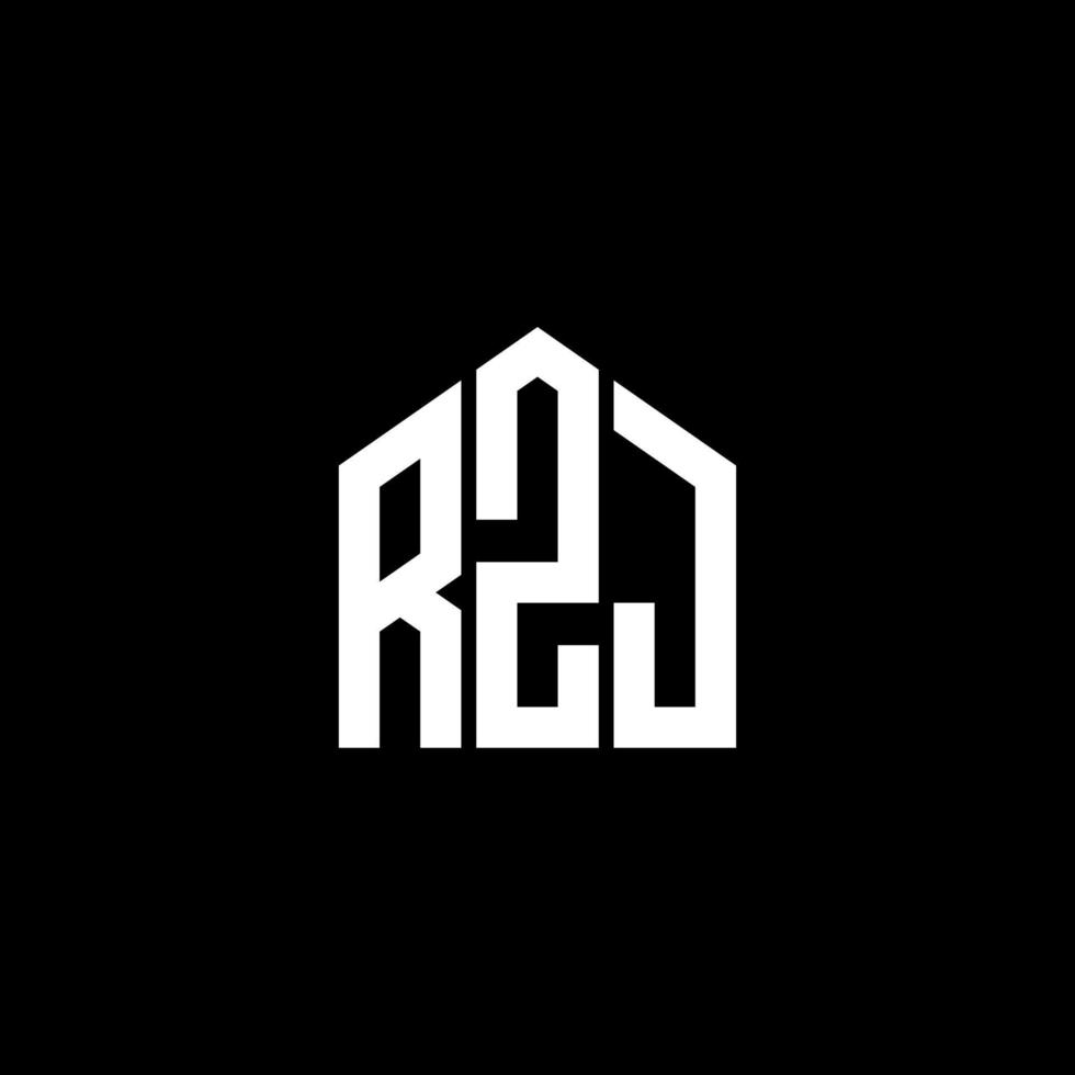 rzj-Buchstaben-Design.rzj-Buchstaben-Logo-Design auf schwarzem Hintergrund. rzj kreative Initialen schreiben Logo-Konzept. rzj-Buchstaben-Design.rzj-Buchstaben-Logo-Design auf schwarzem Hintergrund. r vektor