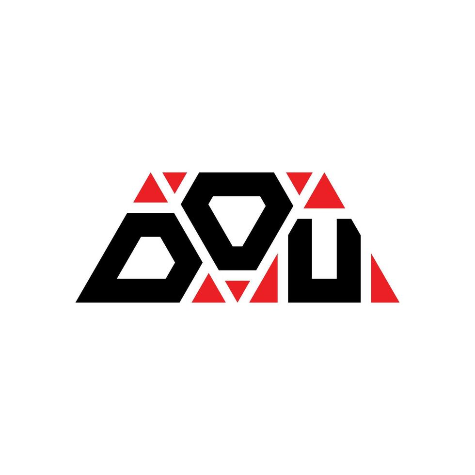 dou-Dreieck-Buchstaben-Logo-Design mit Dreiecksform. dou-Dreieck-Logo-Design-Monogramm. Dou-Dreieck-Vektor-Logo-Vorlage mit roter Farbe. dou dreieckiges Logo einfaches, elegantes und luxuriöses Logo. machst du vektor