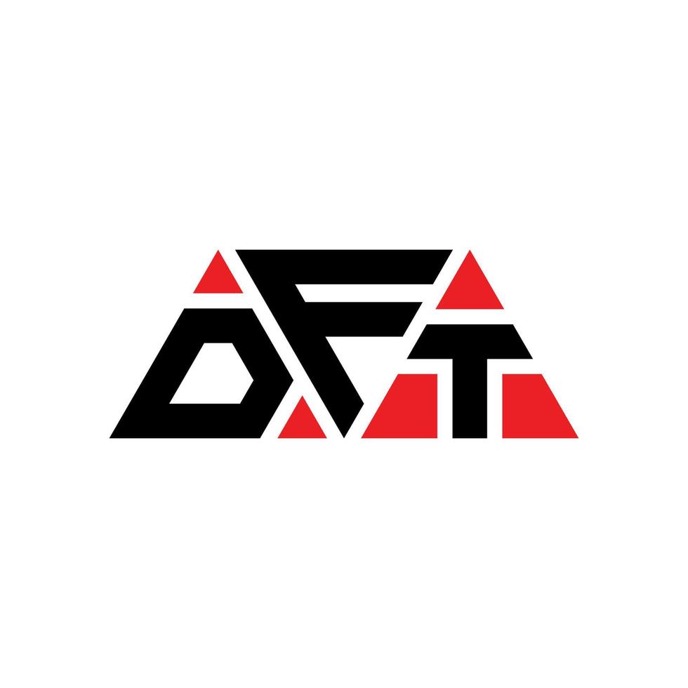 dft-Dreieck-Buchstaben-Logo-Design mit Dreiecksform. dft-Dreieck-Logo-Design-Monogramm. dft-Dreieck-Vektor-Logo-Vorlage mit roter Farbe. dft dreieckiges Logo einfaches, elegantes und luxuriöses Logo. dft vektor