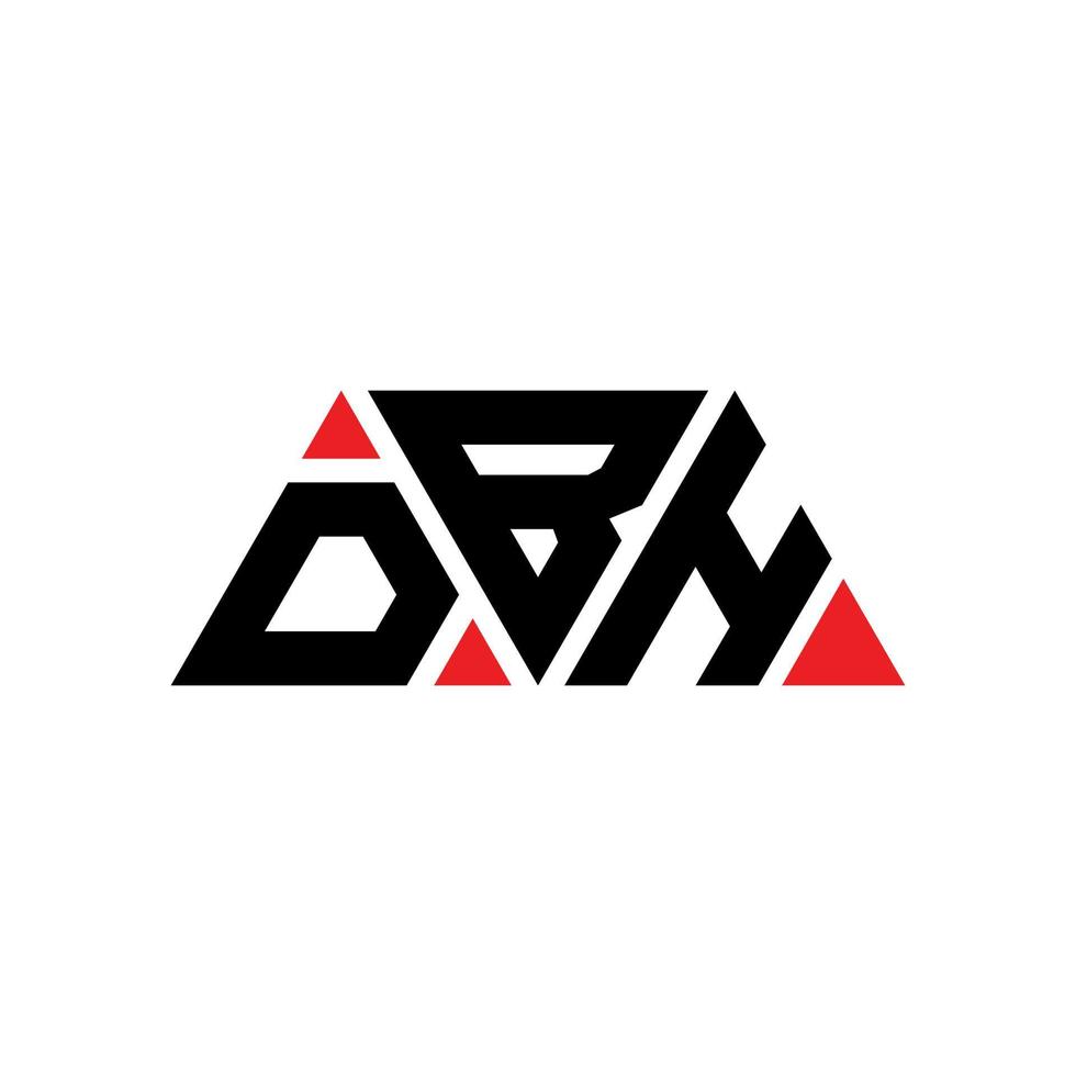 dbh-Dreieck-Buchstaben-Logo-Design mit Dreiecksform. dbh-Dreieck-Logo-Design-Monogramm. dbh-Dreieck-Vektor-Logo-Vorlage mit roter Farbe. dbh dreieckiges Logo einfaches, elegantes und luxuriöses Logo. dbh vektor