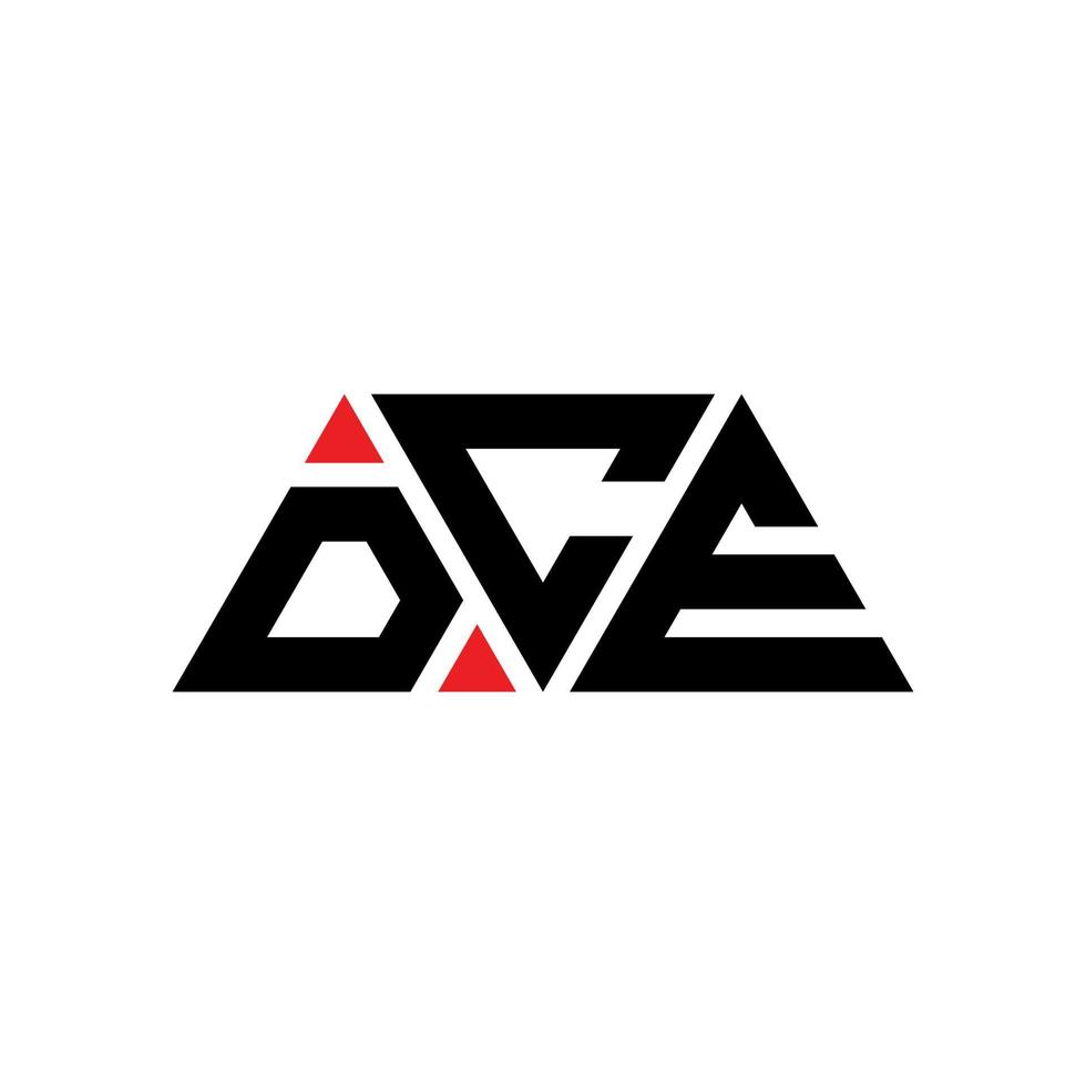 DCE-Dreieck-Buchstaben-Logo-Design mit Dreiecksform. DCE-Dreieck-Logo-Design-Monogramm. DCE-Dreieck-Vektor-Logo-Vorlage mit roter Farbe. dce dreieckiges Logo einfaches, elegantes und luxuriöses Logo. dce vektor