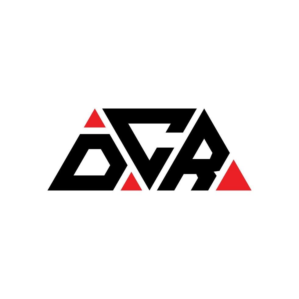 dcr-Dreieck-Buchstaben-Logo-Design mit Dreiecksform. DCR-Dreieck-Logo-Design-Monogramm. DCR-Dreieck-Vektor-Logo-Vorlage mit roter Farbe. dcr dreieckiges Logo einfaches, elegantes und luxuriöses Logo. Gleichstrom vektor