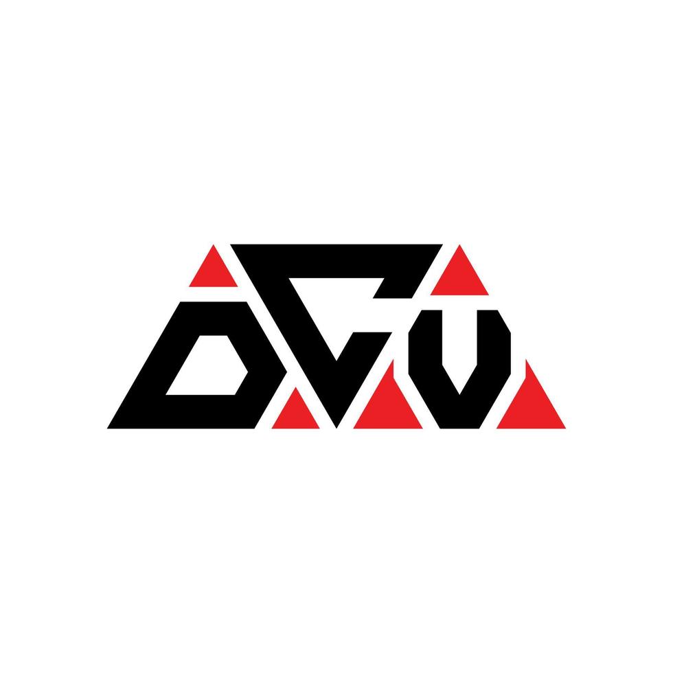 DCV-Dreieck-Buchstaben-Logo-Design mit Dreiecksform. DCV-Dreieck-Logo-Design-Monogramm. DCV-Dreieck-Vektor-Logo-Vorlage mit roter Farbe. dcv dreieckiges Logo einfaches, elegantes und luxuriöses Logo. Gleichstrom vektor