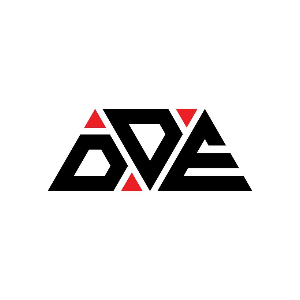 dde-Dreieck-Buchstaben-Logo-Design mit Dreiecksform. DDE-Dreieck-Logo-Design-Monogramm. DDE-Dreieck-Vektor-Logo-Vorlage mit roter Farbe. dde dreieckiges Logo einfaches, elegantes und luxuriöses Logo. dde vektor