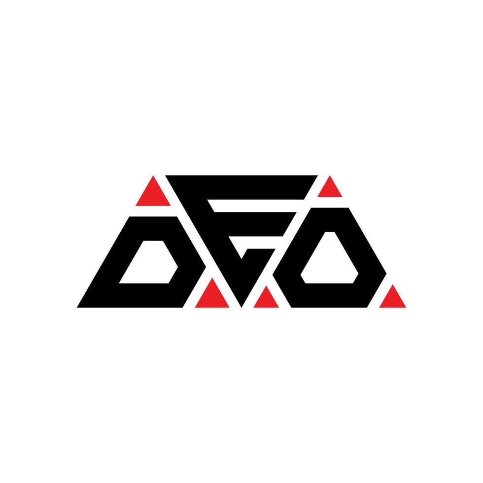 Deo-Dreieck-Buchstaben-Logo-Design mit Dreiecksform. Deo-Dreieck-Logo-Design-Monogramm. Deo-Dreieck-Vektor-Logo-Vorlage mit roter Farbe. deo dreieckiges logo einfaches, elegantes und luxuriöses logo. deo vektor